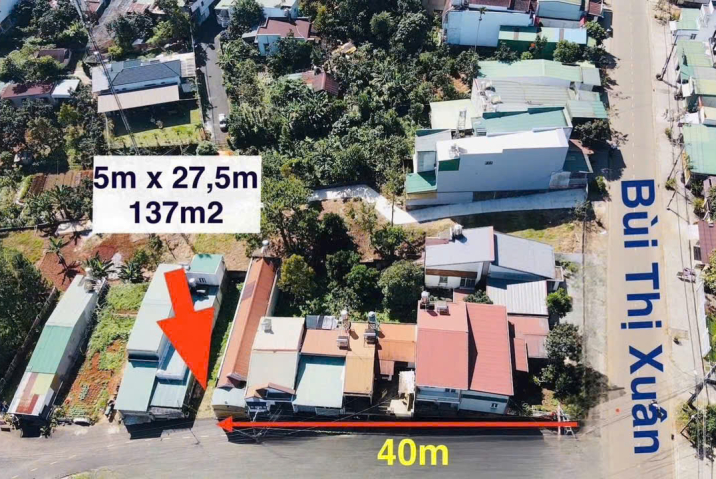 Đất nền sẵn thổ cư trung tâm Bảo Lộc – hẻm Bùi Thị Xuân, Phường 1