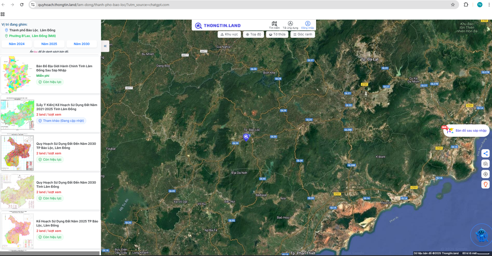 Hình ảnh bản đồ quy hoạch Bảo Lộc online